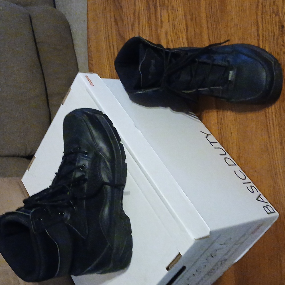 INTERCEPTOR Black Tactical Boots Steel Toe Mens Size 9.5